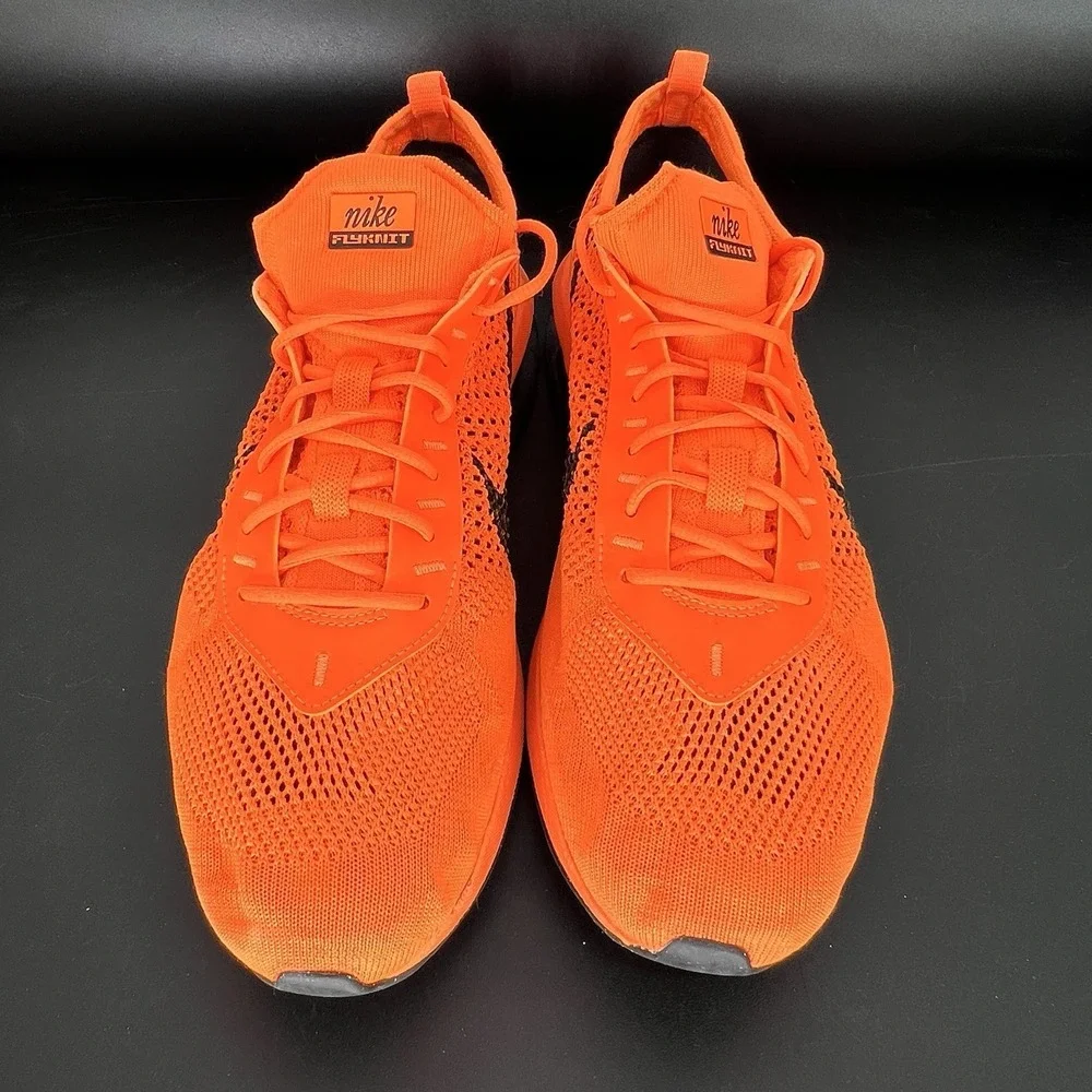 Nike Air Max Flyknit Racer Shoes Mens Size 11 Total Orange Running Sneakers‎